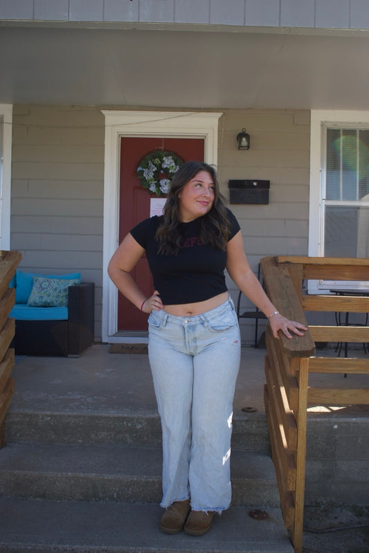 Chiefs glitter baby tee