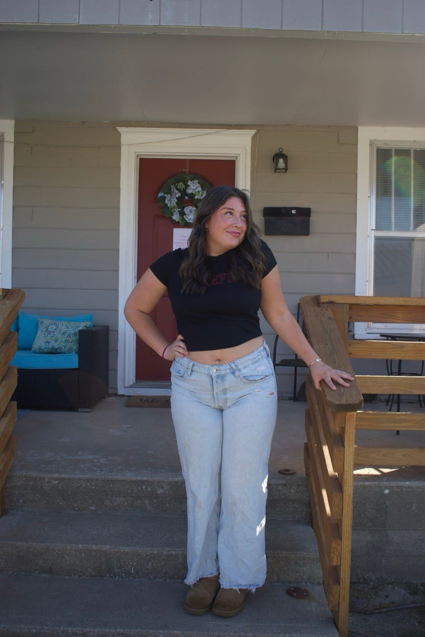 Chiefs glitter baby tee