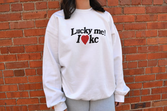 Lucky me! I ❤️ KC white crewneck