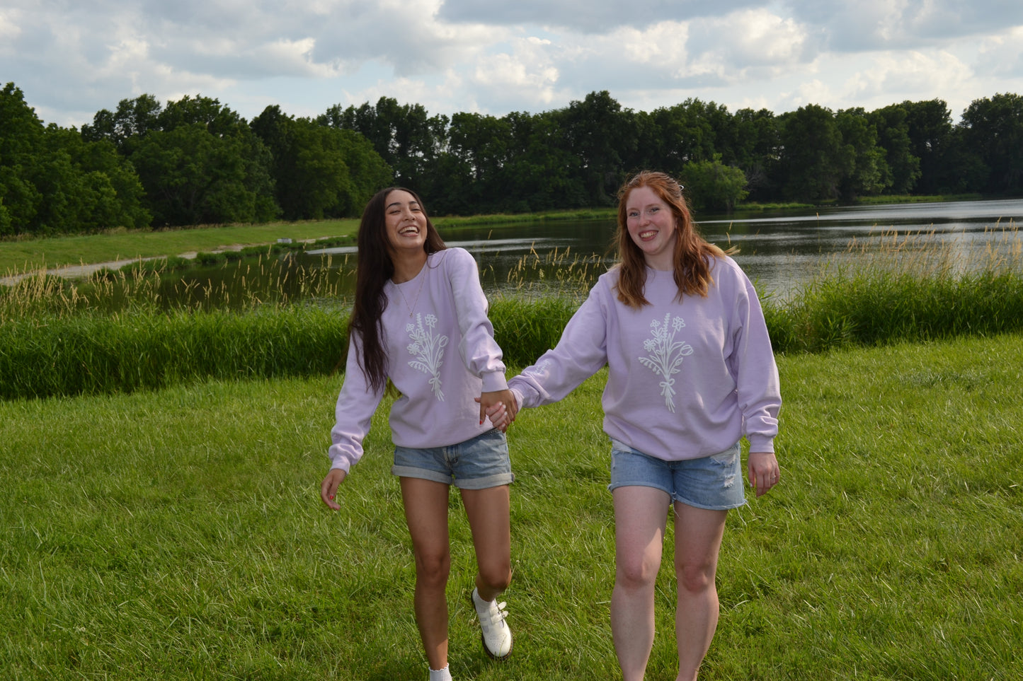 Lilac Floral bouquet crewneck