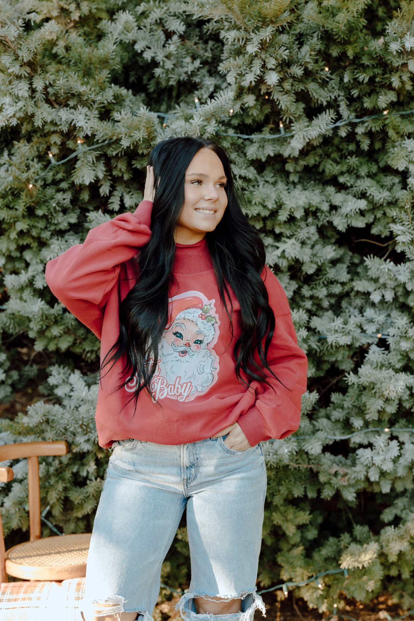 Santa baby mock neck