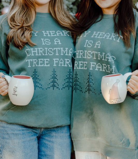 My Heart is a Christmas Tree Farm crewneck