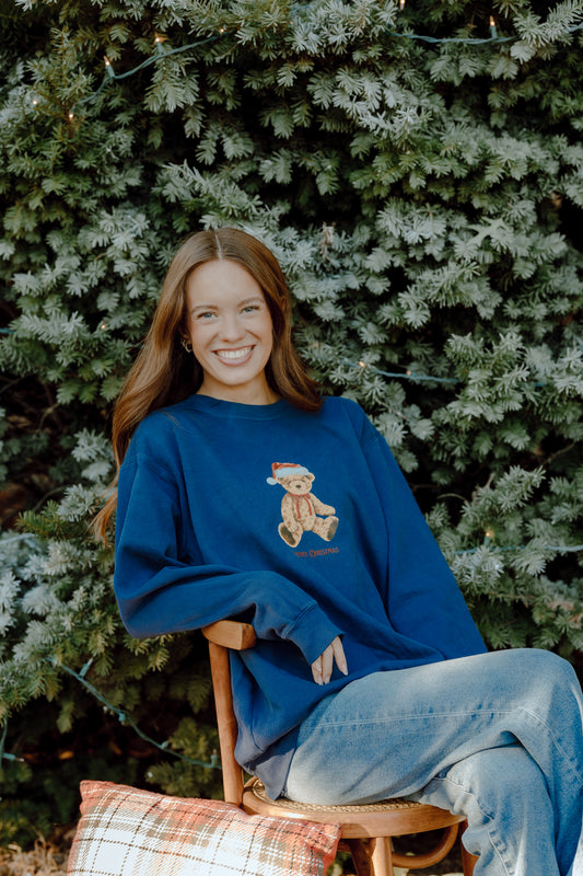 Merry Christmas teddy bear crewneck